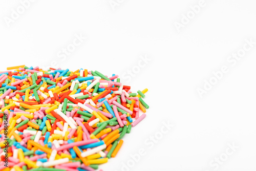 Sugar sprinkle dots, decoration for cake and bakery, a lot of sprinkles