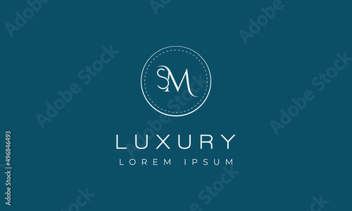 Creative modern elegant trendy unique artistic SM MS S M initial based letter icon logo.