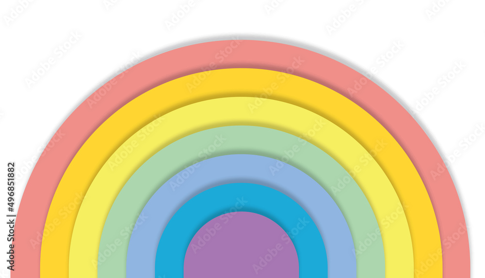 Obraz premium ペーパークラフトのような影付きの虹