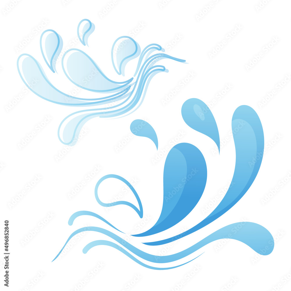 Water. Vector illustration. Spray, wave. Water. Vector illustration. Spray, wave.