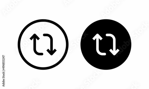 Retweet, Repost, Share Post Icon Vector in Circle Button