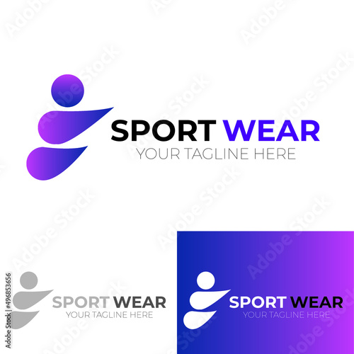 Vector illustration of three different editable sportswear brand logos