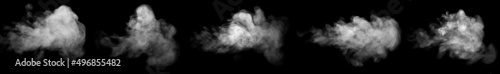 smoke steam isolated black background 
