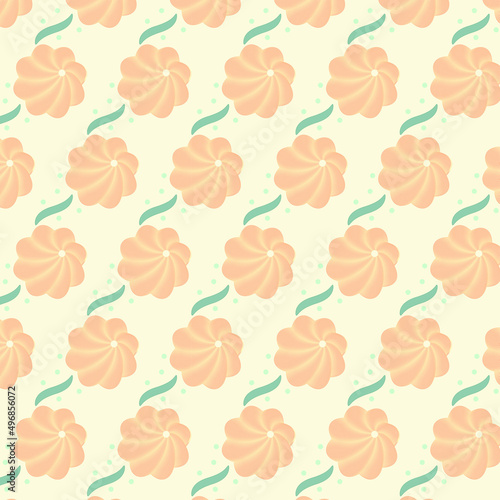 Pattern with 3d volumetric colors  pattern with plumeria