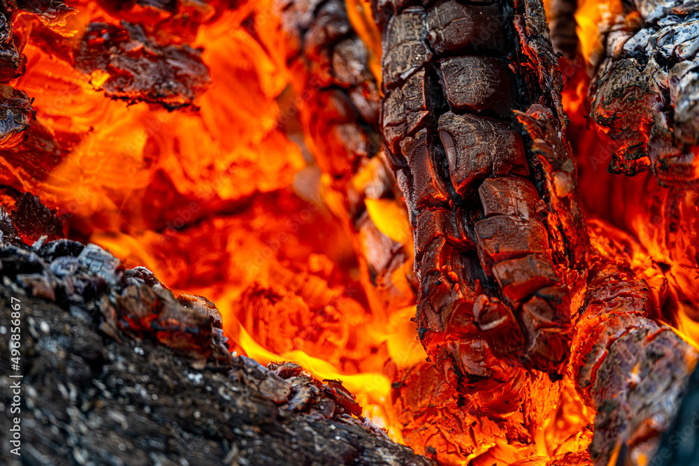 The hottest background. A fire blaze, heat and burning wood close-up. The hottest background. A fire blaze, heat and burning wood close-up.