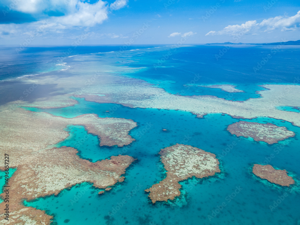 Beautiful drone aerial view of Mayotte lagoon, coral reef and island Photos  | Adobe Stock
