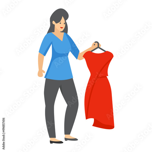 Fashion designer Concept, couturier or dressmaker vector color icon design, Crafting occupations symbol, hobby and art works Sign, Creative People stock illustration