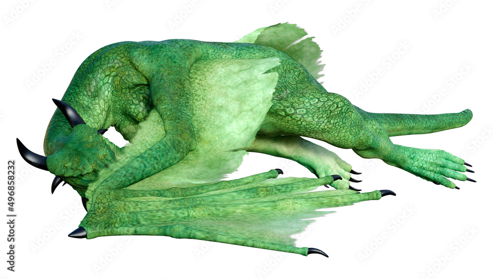 Fototapeta premium 3D Rendering Fairy Tale Dragon on White