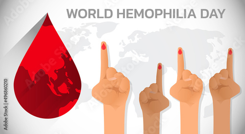 World Hemophilia day is observed every year on April 17, is an inherited bleeding disorder in which the blood does not clot properly and can lead to spontaneous bleeding. Vector illustration