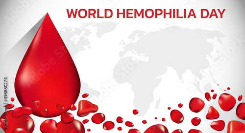 World Hemophilia day is observed every year on April 17, is an inherited bleeding disorder in which the blood does not clot properly and can lead to spontaneous bleeding. Vector illustration