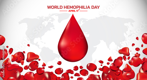 World Hemophilia day is observed every year on April 17, is an inherited bleeding disorder in which the blood does not clot properly and can lead to spontaneous bleeding. Vector illustration