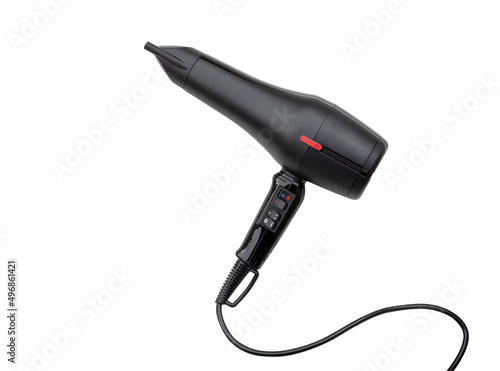 electric hair dryer isolated on white