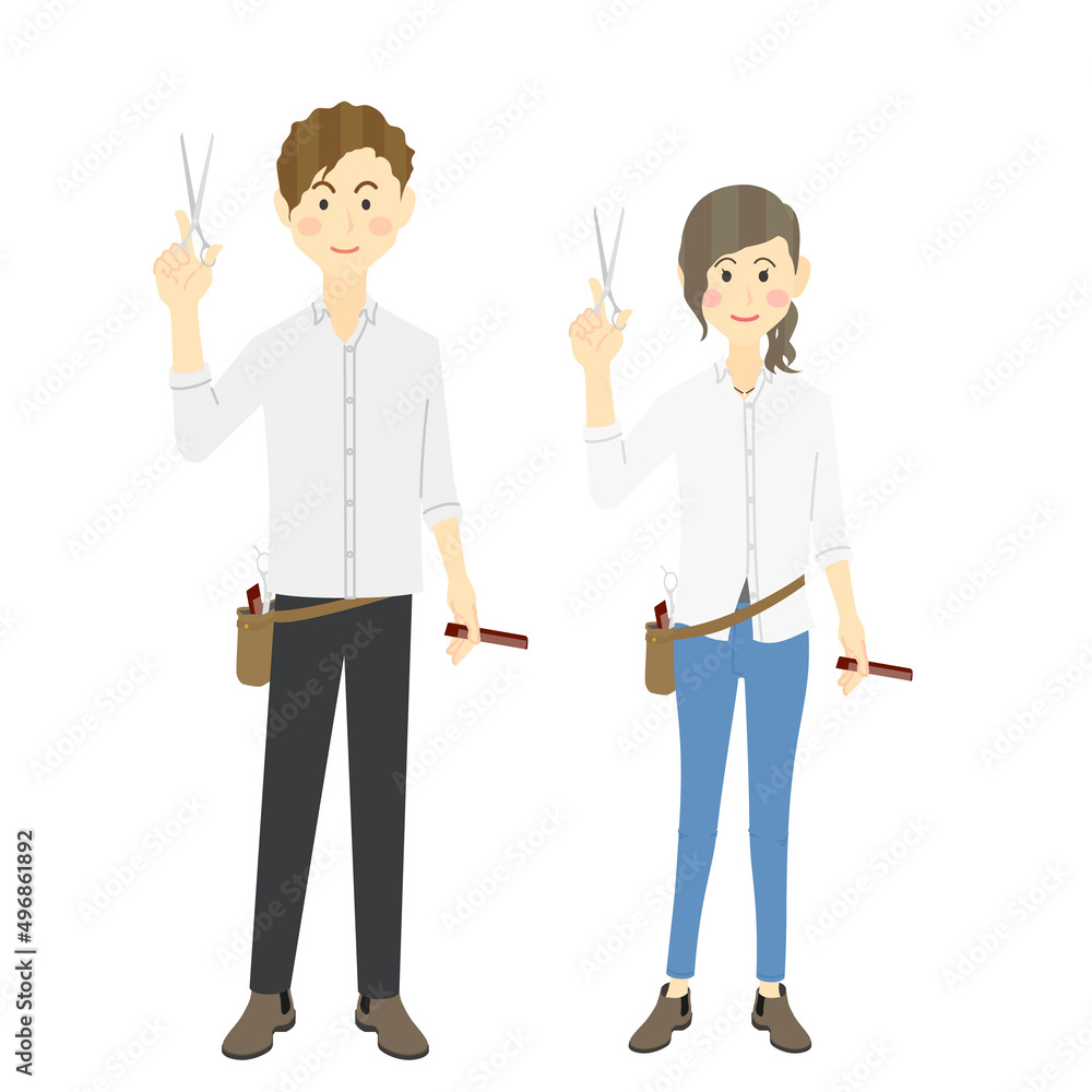 職業 [美容師の男女]