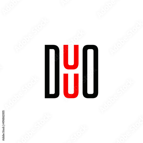 duo logo with logotype typography logo design vector
