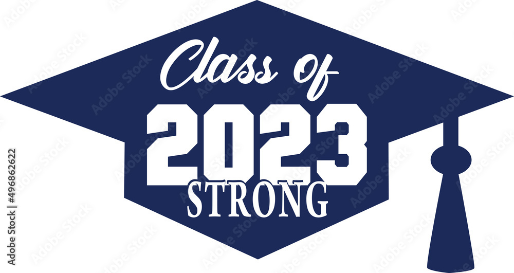 Class of 2023 Dark Blue inside Graduation Cap Stock Vector | Adobe Stock