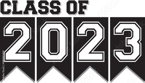 class of 2023 Ribbon Banner Black and White