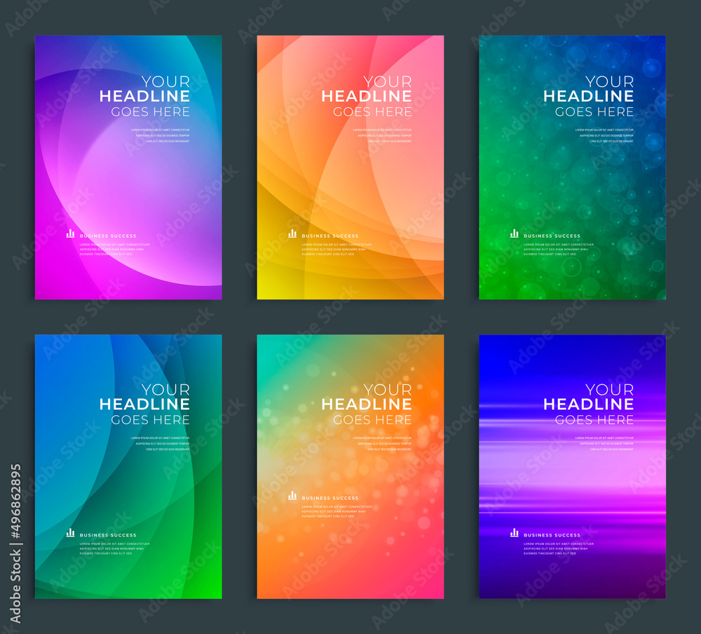 Fototapeta premium Modern abstract annual report, flyer design, brochure templates set.