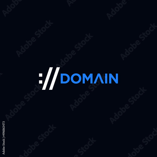 domain logo with logotype and typography design vector