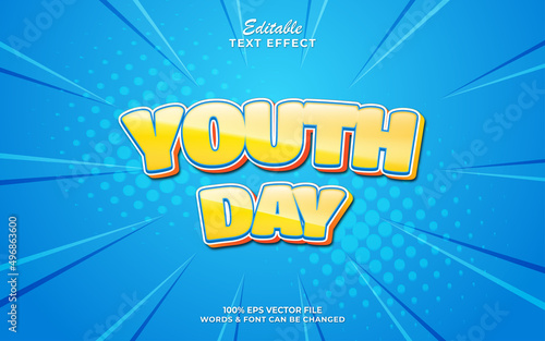 3d text effect youth day editable text effect. photo