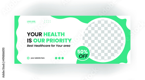 Medical healthcare Facebook timeline cover and web banner template and health cover banner design