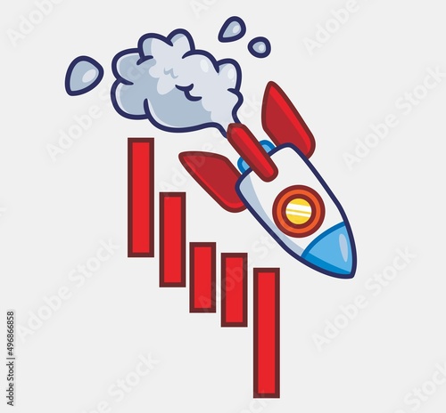 cute rocket start up falling because of crisis investment strategy