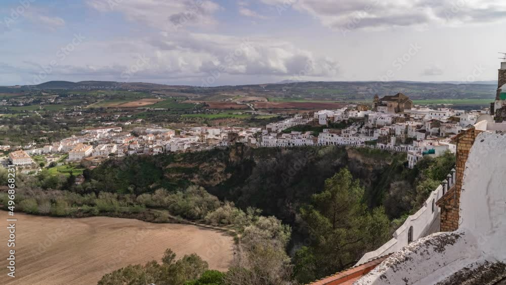 Beautiful timelapse over typical white house Spanish village and countryside Beautiful timelapse over typical white house Spanish village and countryside
