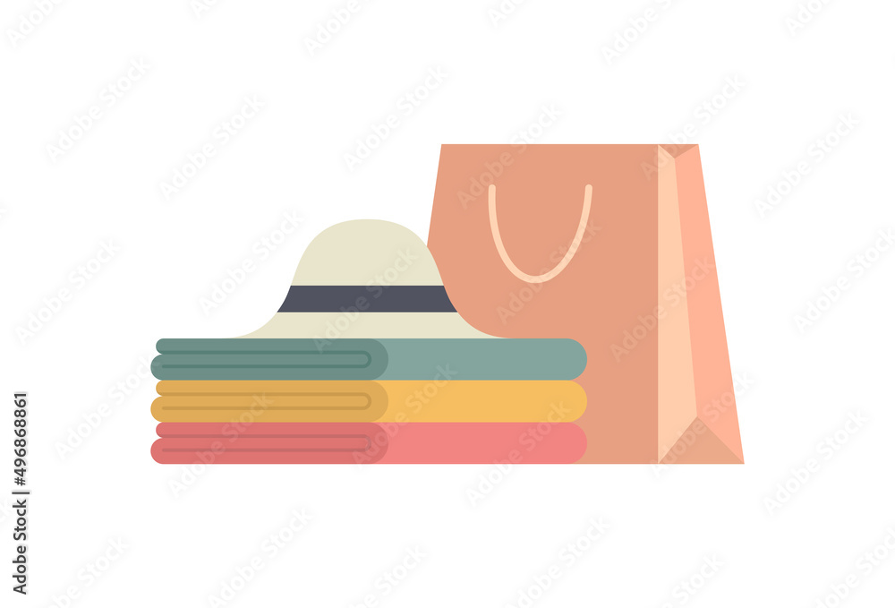 Clothes design elements isolated on a white background. Vector flat cartoon illustration EPS10 Clothes design elements isolated on a white background. Vector flat cartoon illustration EPS10