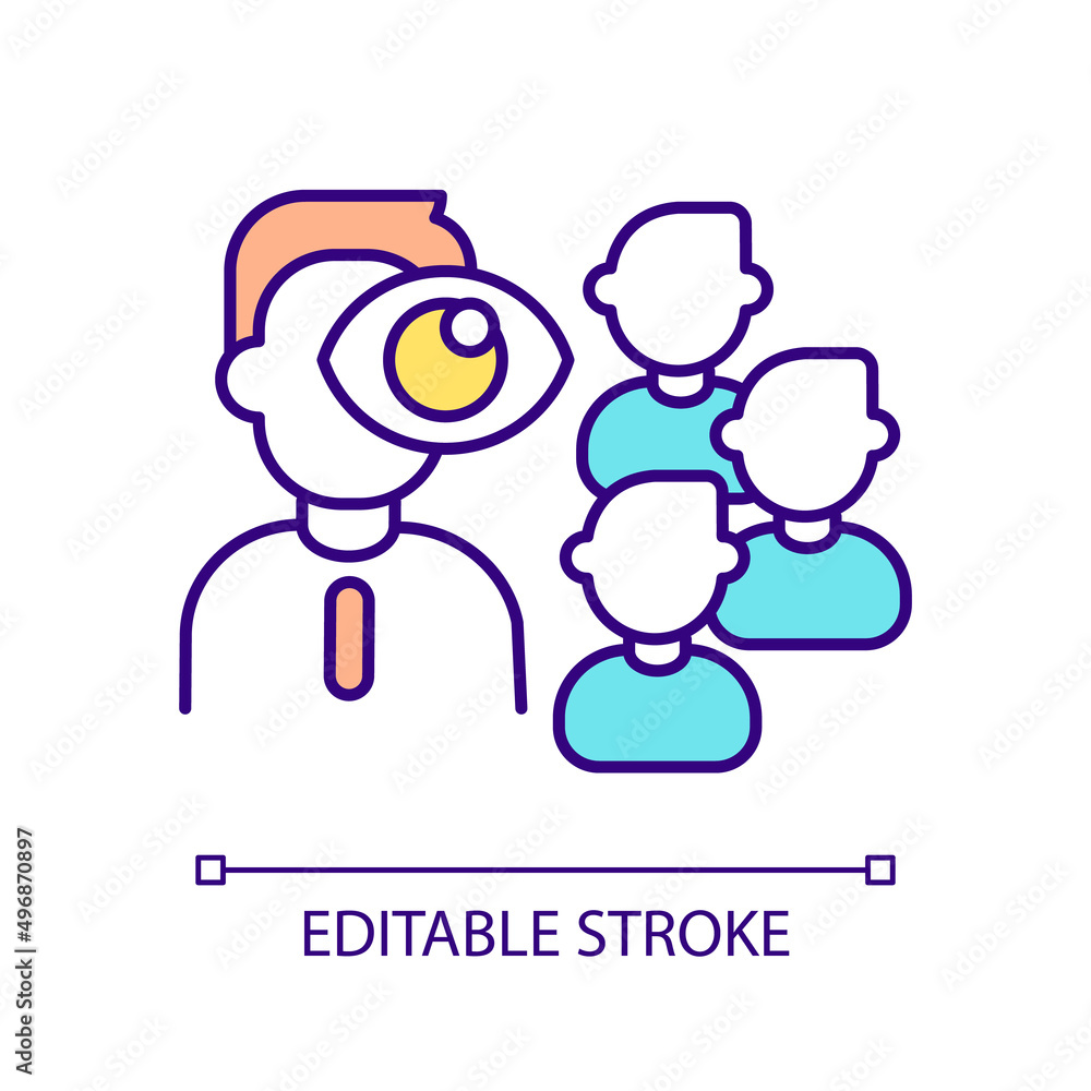Controlling leader RGB color icon. Demanding and rude boss. Toxic leadership. Unhealthy management. Isolated vector illustration. Simple filled line drawing. Editable stroke. Arial font used