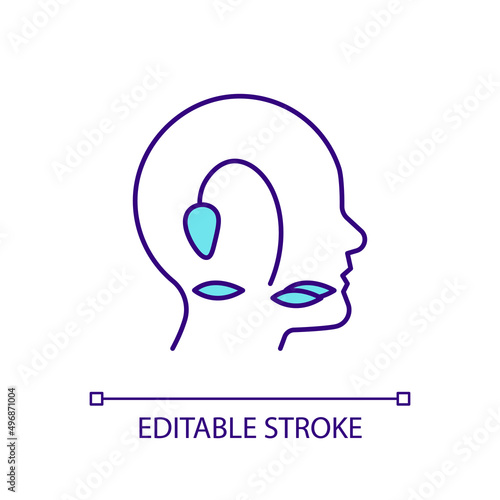 Burnout RGB color icon. Longterm stress. Mental and emotional exhaustion. Overworking consequences. Isolated vector illustration. Simple filled line drawing. Editable stroke. Arial font used