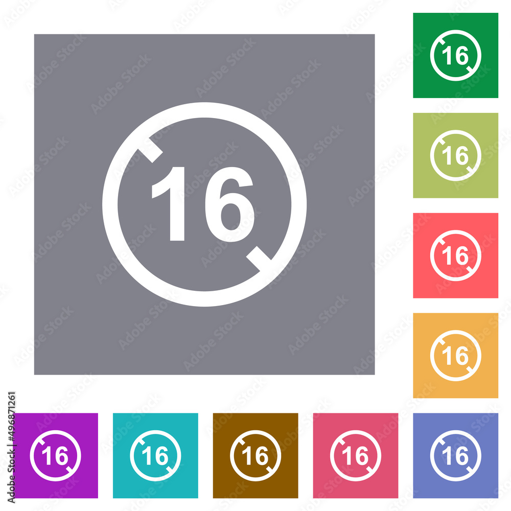Not allowed under 16 square flat icons Not allowed under 16 square flat icons