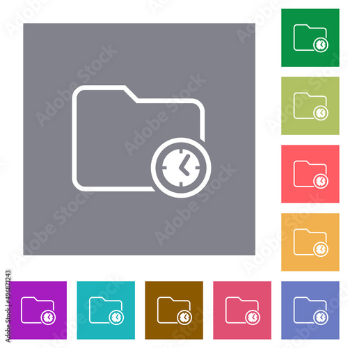 Directory time outline square flat icons