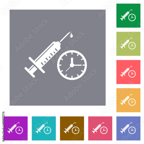 Vaccination appointment square flat icons