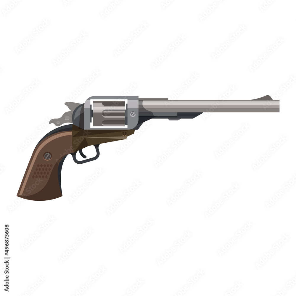 Old magnum revolver or handgun, vector icon Old magnum revolver or handgun, vector icon