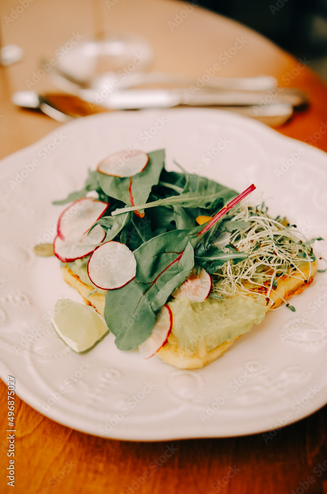 Appetizing toast with pate as an appetizer. Healthy eating. Appetizing toast with pate as an appetizer. Healthy eating.