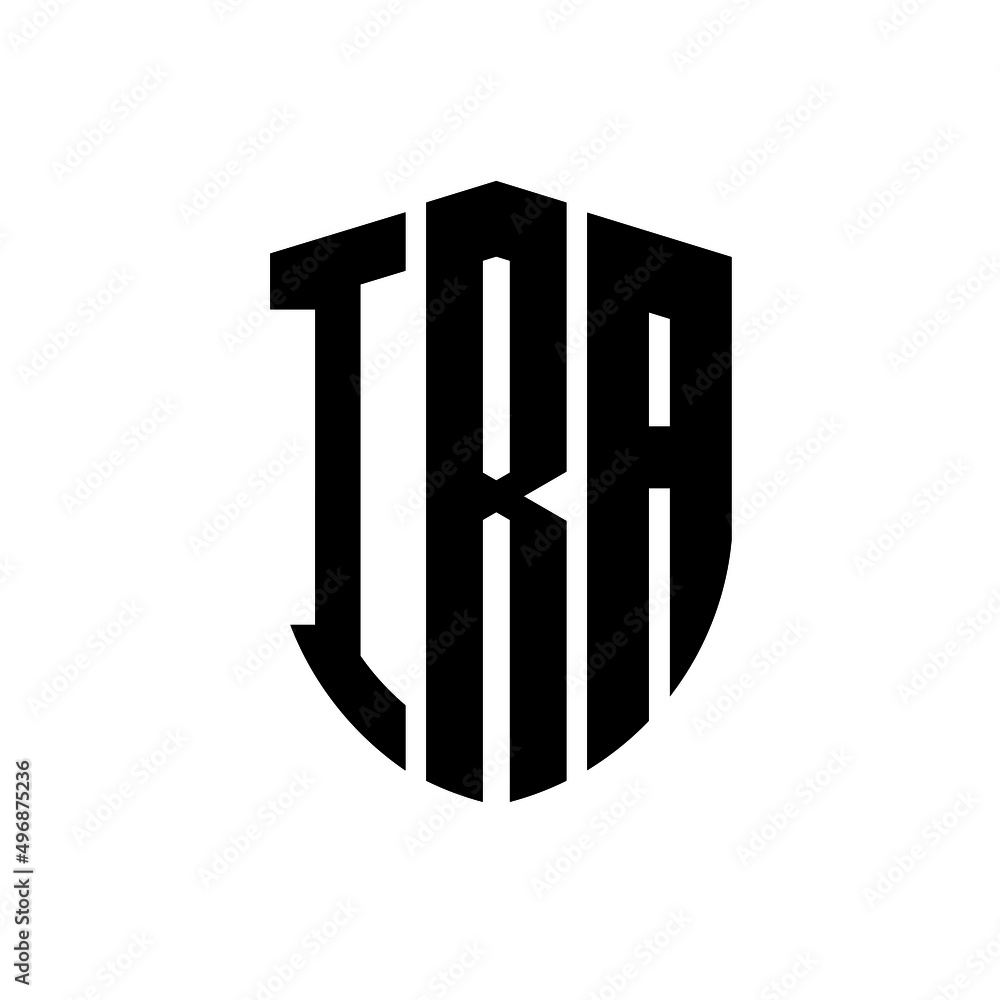 IRA letter logo design. IRA modern letter logo with black background ...