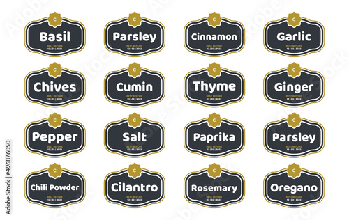 Pantry Organizer Spices Condiments Label  Set 1