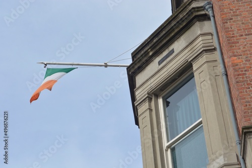flag on a building