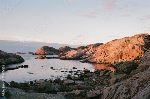 Sunset on the coast in Norway