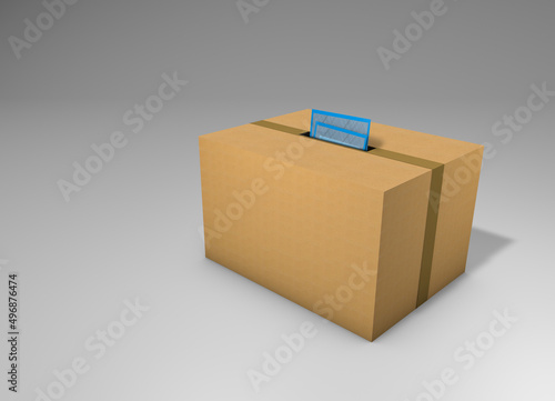 Tableau sur toile cardboard box as an urn for inserting ballot papers for voters for election day