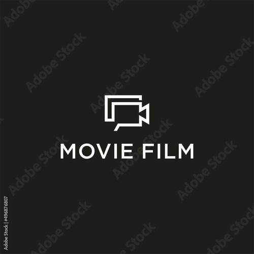 camera roll icon for movie film logo design