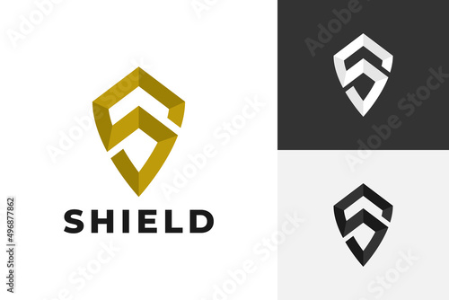 letter s and shield logo design vector