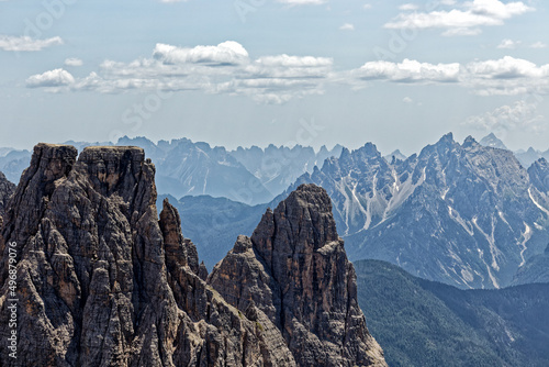 Peaks of the Marmarole Dolomites, mountains in summer, Alps, Italy, Europe