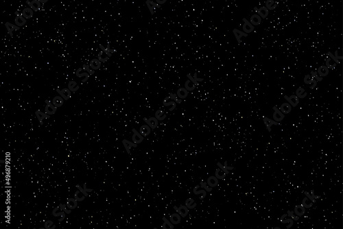 Black night sky with stars space background. Vector