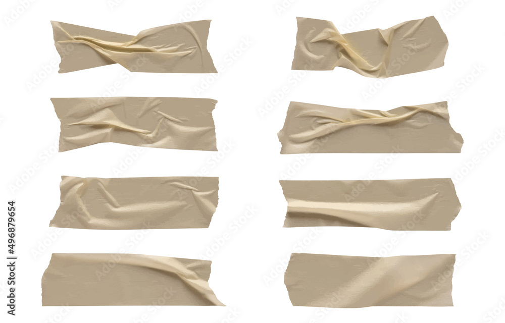 Realistic adhesive tape collection Sticky scotch tape of different sizes. Vector illustration. Realistic adhesive tape collection Sticky scotch tape of different sizes. Vector illustration.