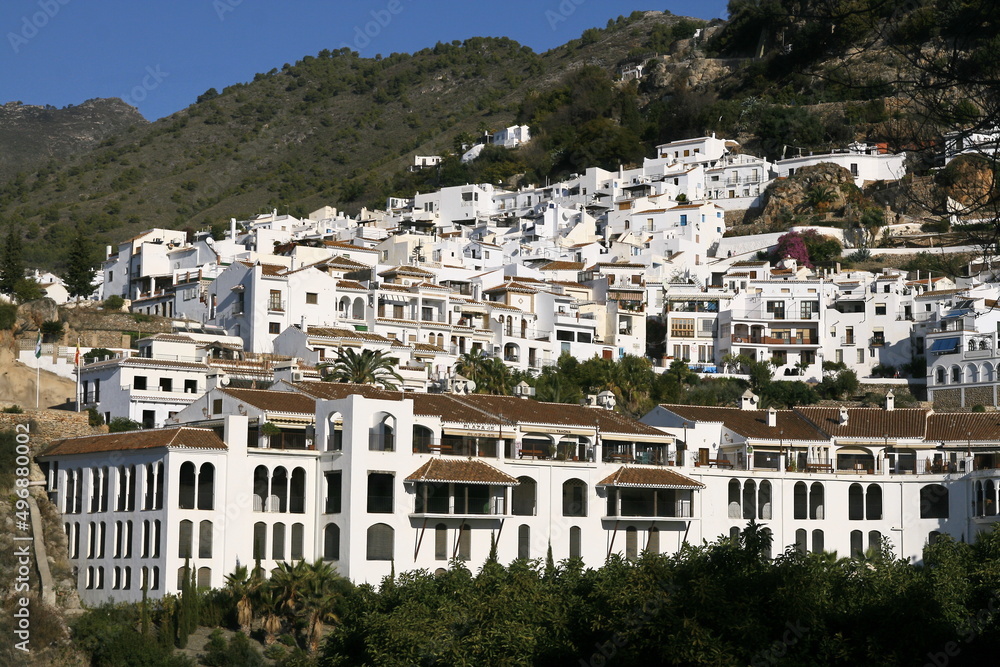 Φωτογραφία Vue sur le village blanc de Frigiliana en Andalousie en Espagne