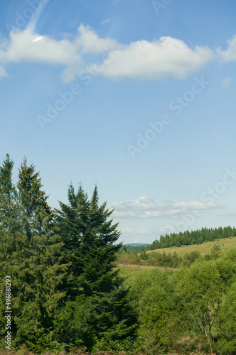 Beautiful landscapes of high mountains in warm autumn in the Carpathians