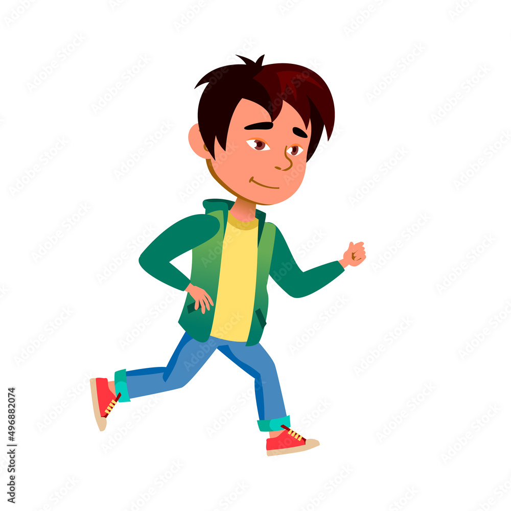 School Boy Child Running On Park Track Vector. Asian Happy Schoolboy Kid Running Marathon On Street Outdoor, Playing With Friend. Character Sprinter, Funny Activity Flat Cartoon Illustration School Boy Child Running On Park Track Vector. Asian Happy Schoolboy Kid Running Marathon On Street Outdoor, Playing With Friend. Character Sprinter, Funny Activity Flat Cartoon Illustration