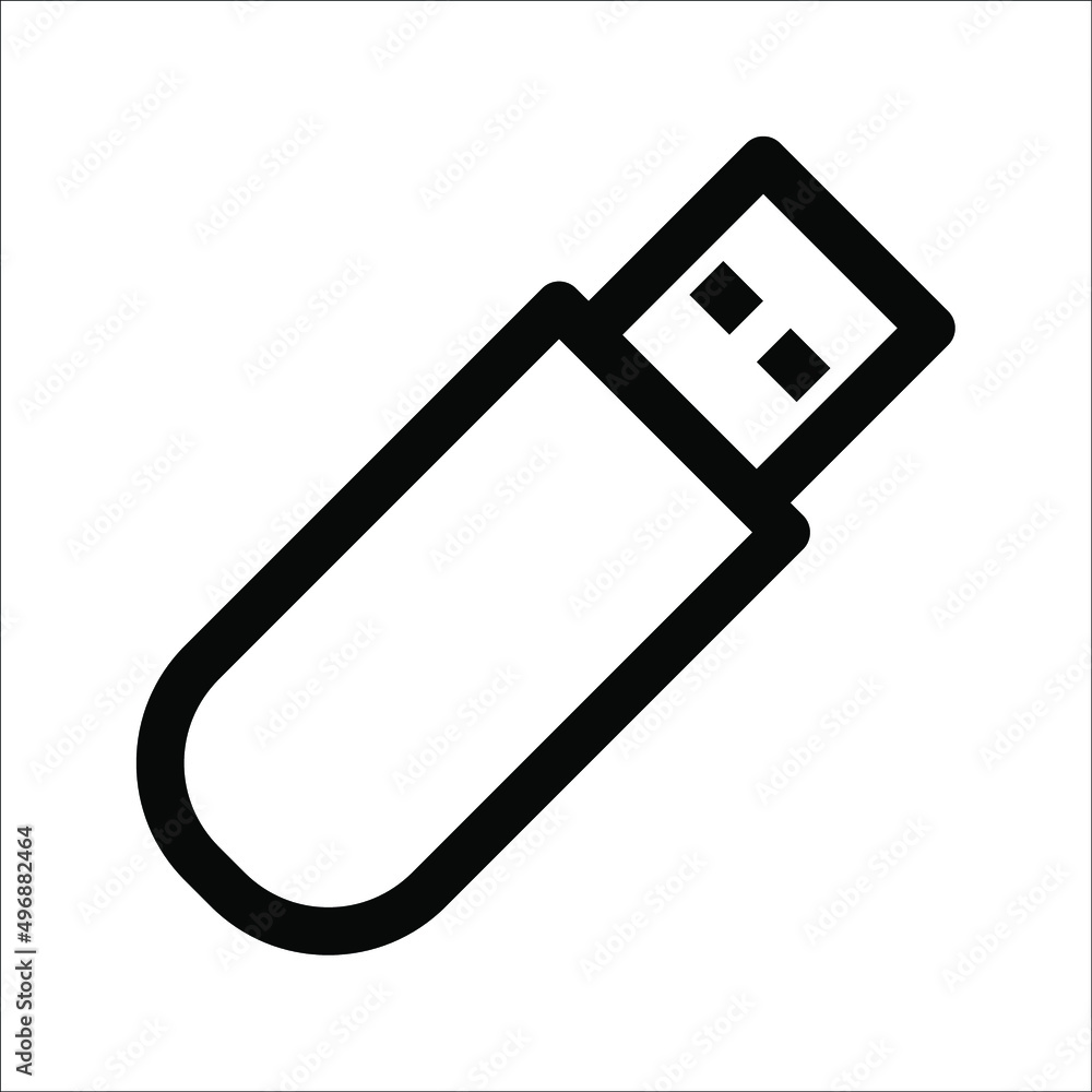 USB flash drive icon. Black icon isolated on white background. USB flash drive silhouette. Simple icon. Web site page and mobile app design vector element. USB flash drive icon. Black icon isolated on white background. USB flash drive silhouette. Simple icon. Web site page and mobile app design vector element.