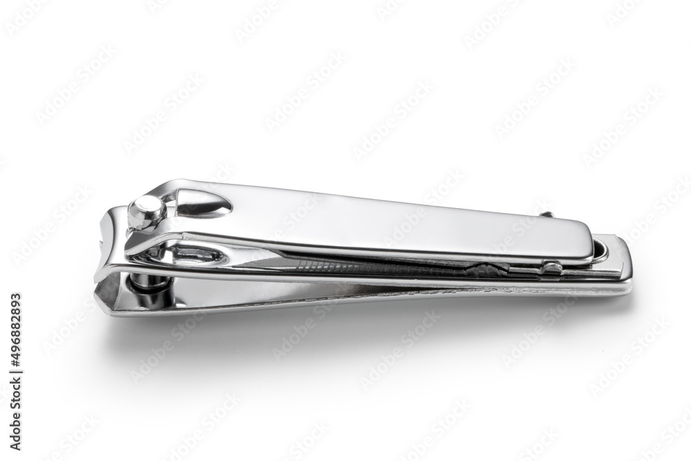 Stainless steel nail clippers isolated on white background Stainless steel nail clippers isolated on white background