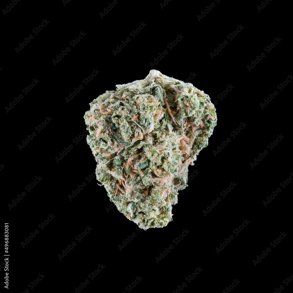 OG Kush Cannabis Strain on black background OG Kush Cannabis Strain on black background